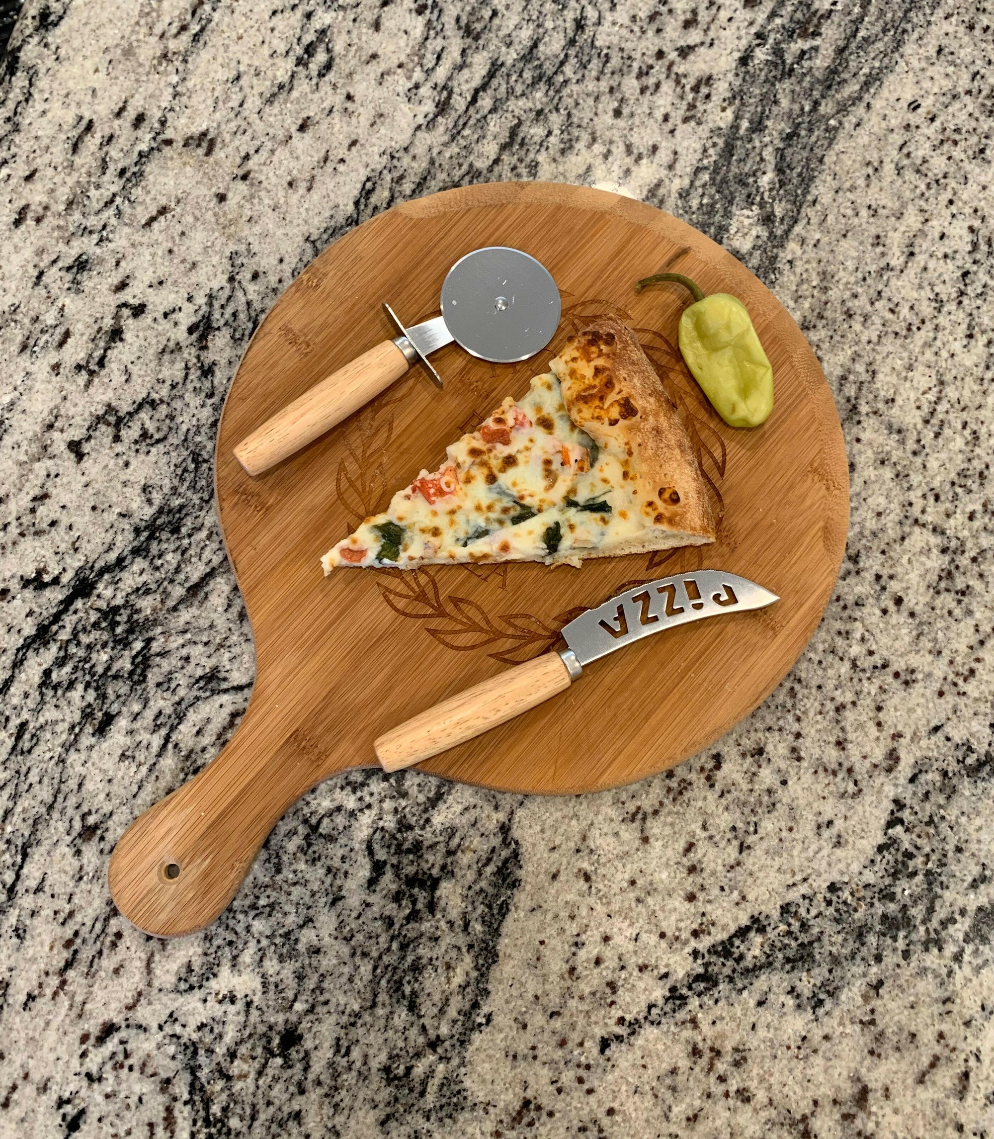 Custom Pizza Cutter Gift Set.