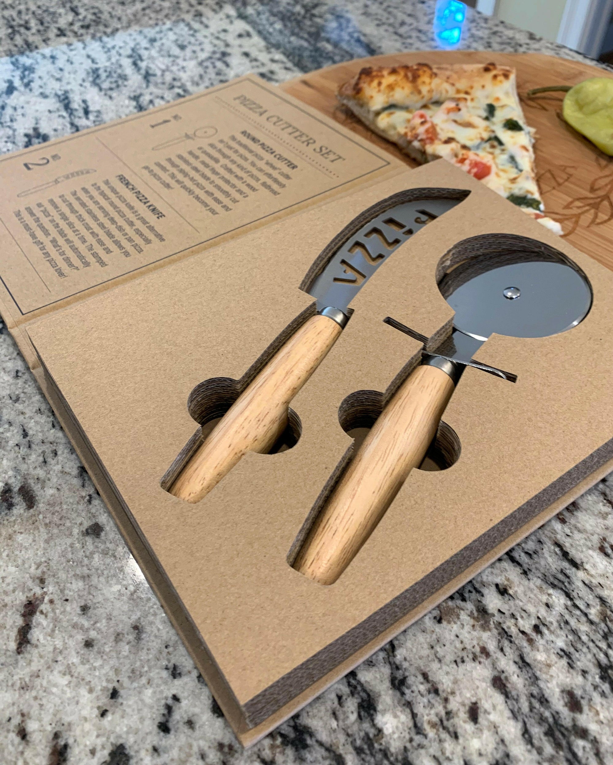 Custom Pizza Cutter Gift Set.