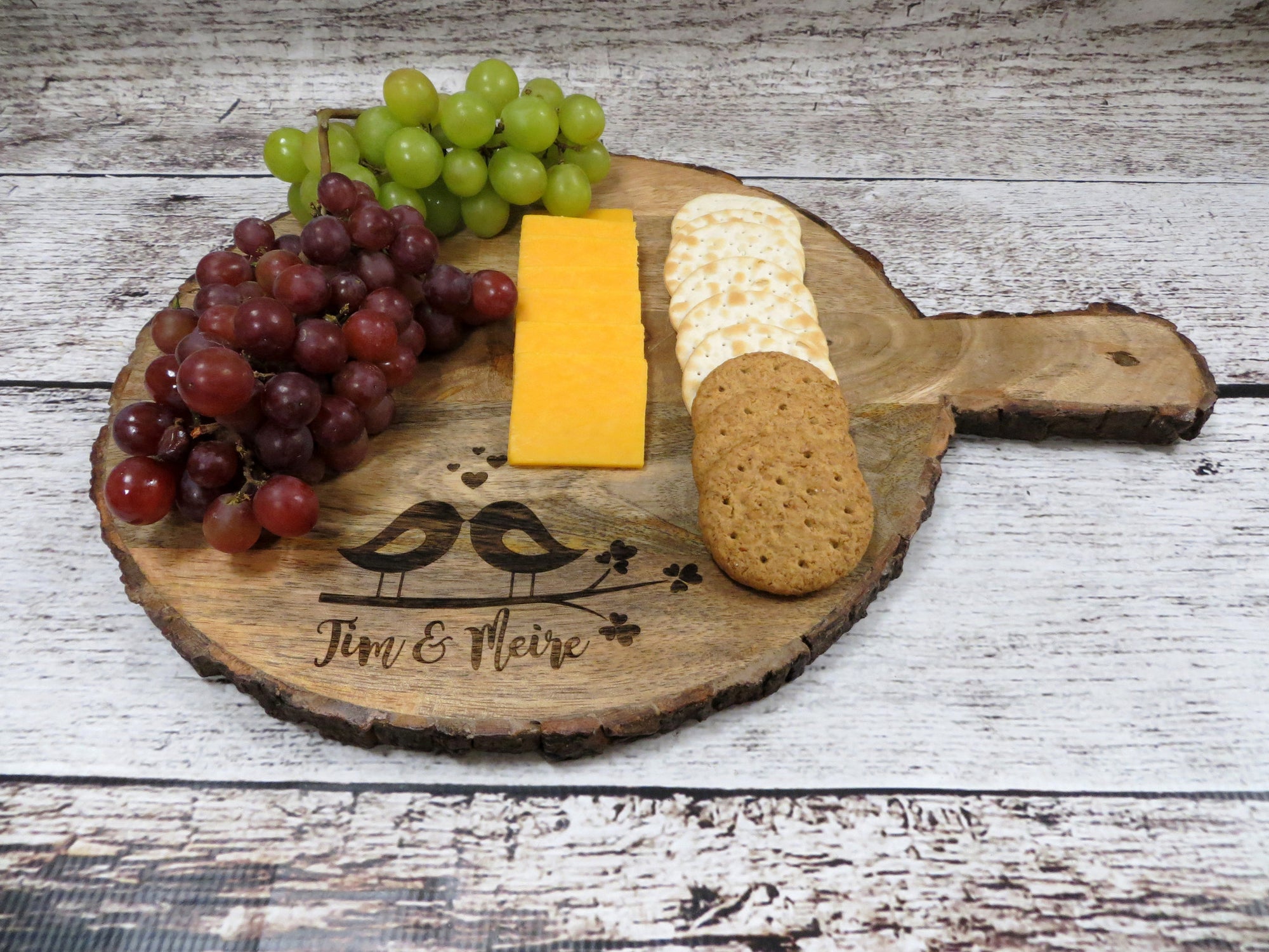 Bark Edge Round Cutting Board Serving Platter