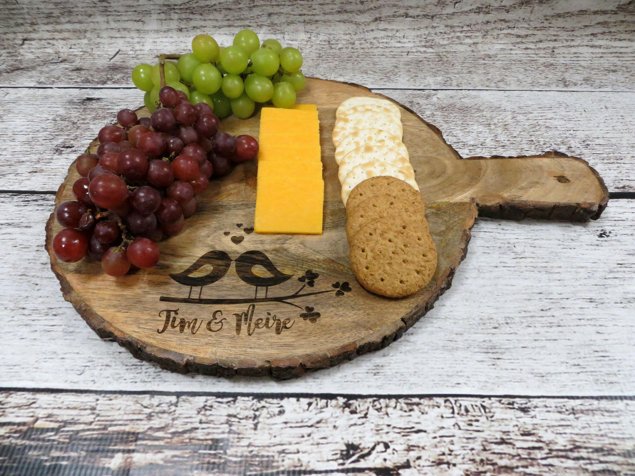 Bark Edge Round Cutting Board Serving Platter.