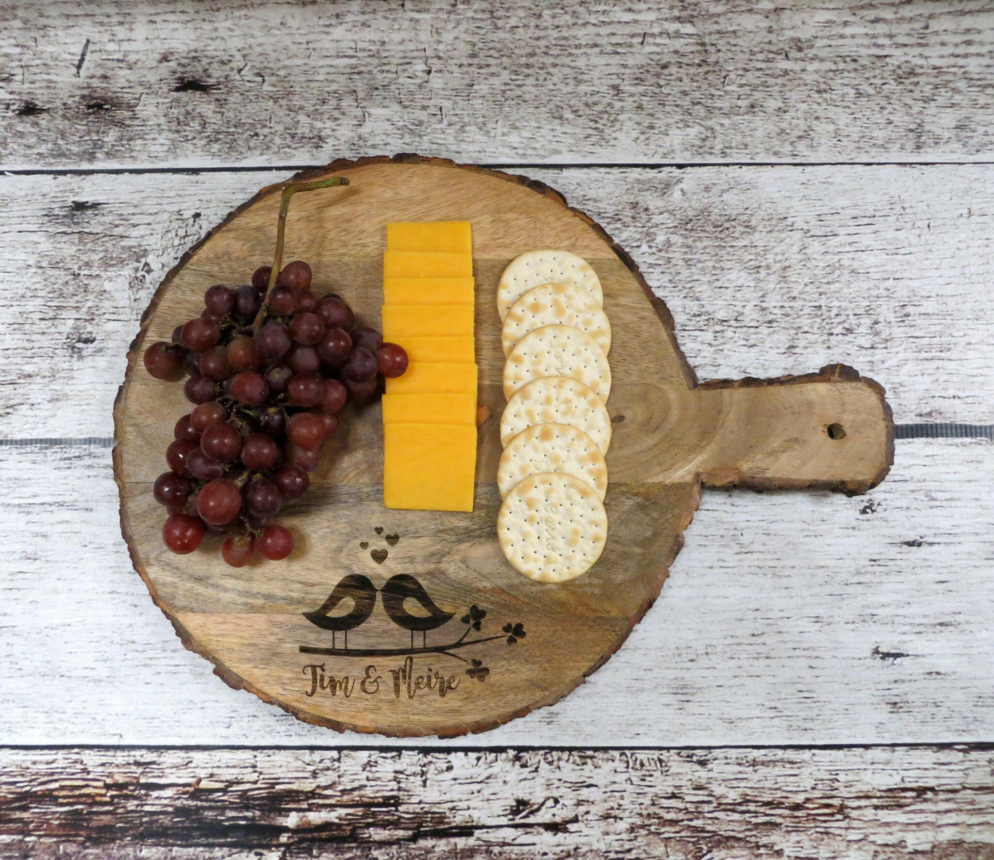Bark Edge Round Cutting Board Serving Platter.