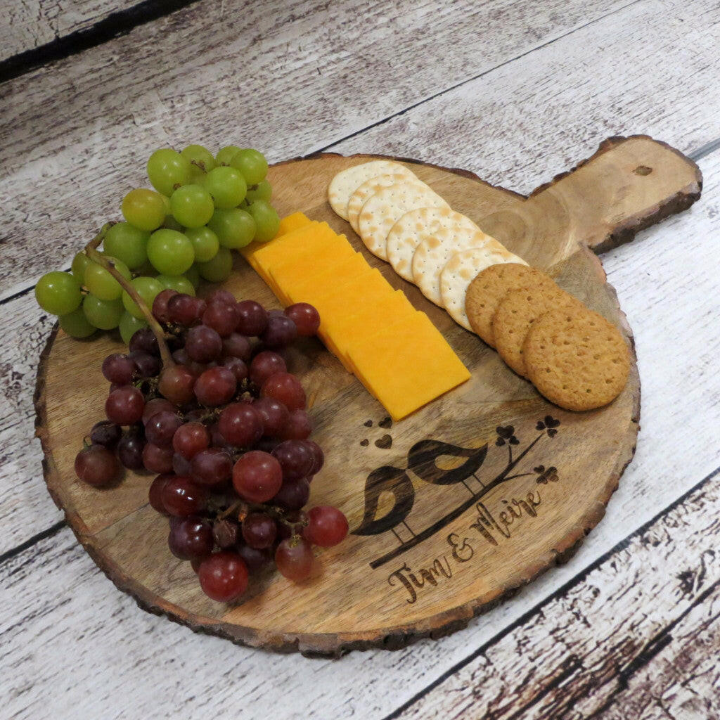 Bark Edge Round Cutting Board Serving Platter.