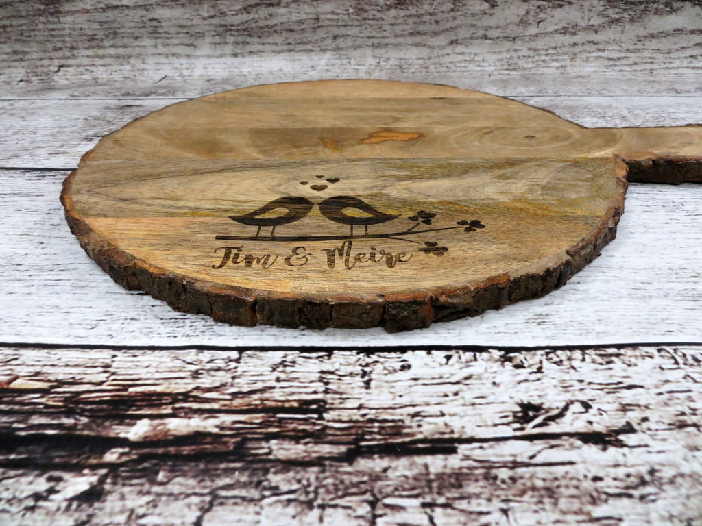 Bark Edge Round Cutting Board Serving Platter