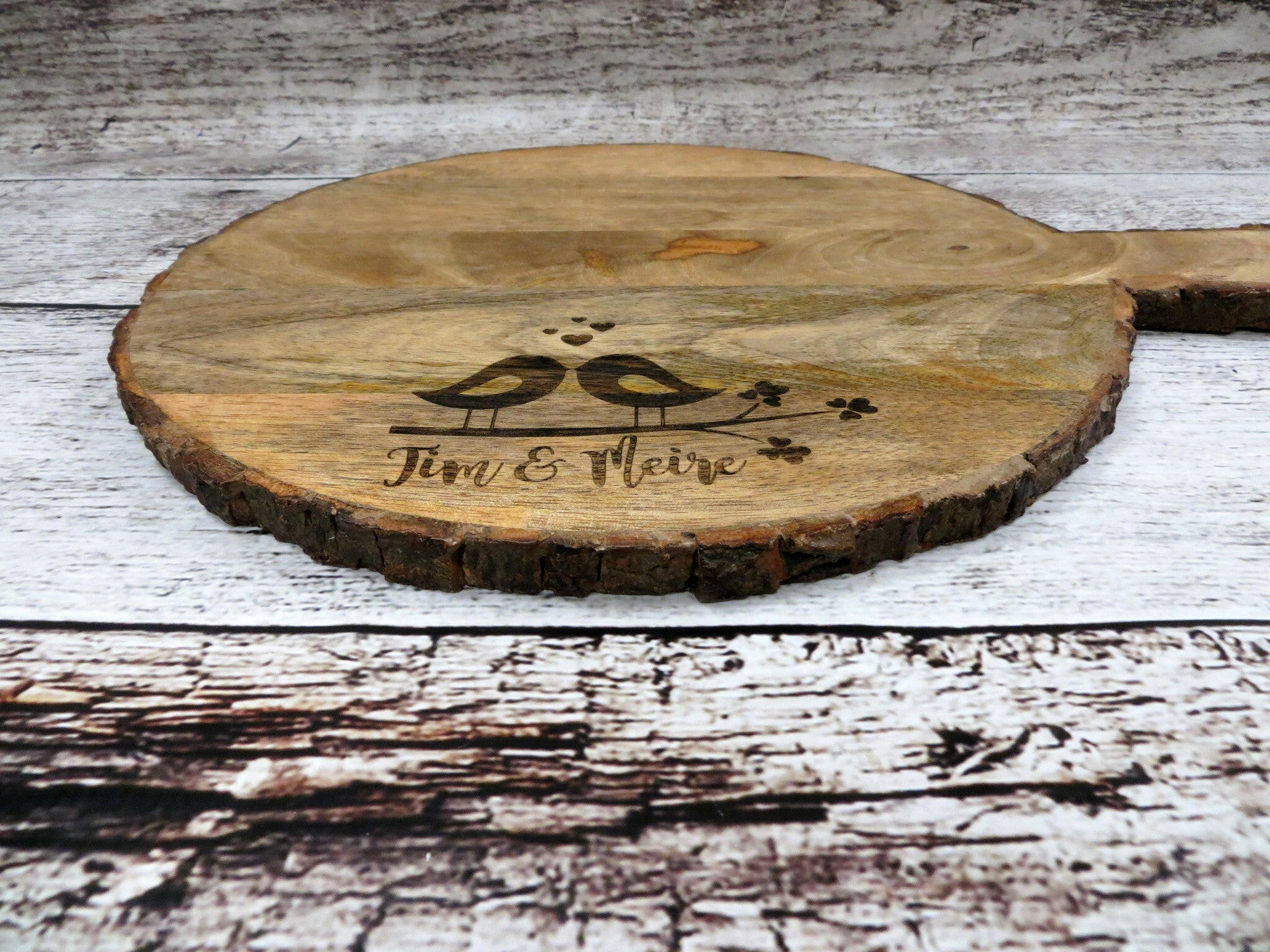 Bark Edge Round Cutting Board Serving Platter.