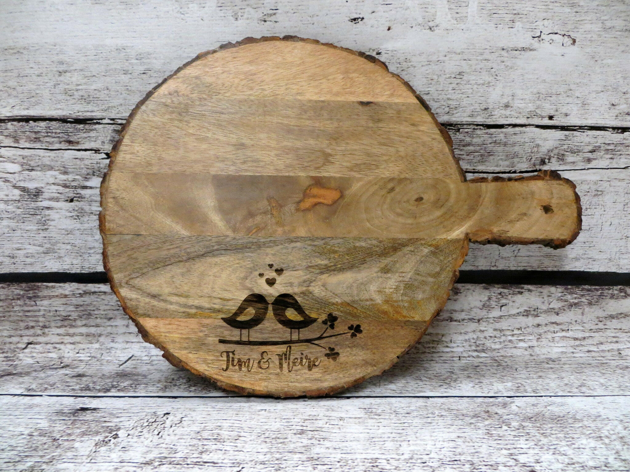 Bark Edge Round Cutting Board Serving Platter.