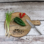 Bark Edge Round Cutting Board Serving Platter