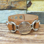 Silver Leather Personalized Bracelet