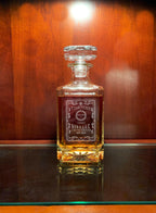 Square Personalized Whiskey Decanter with Tumblers.