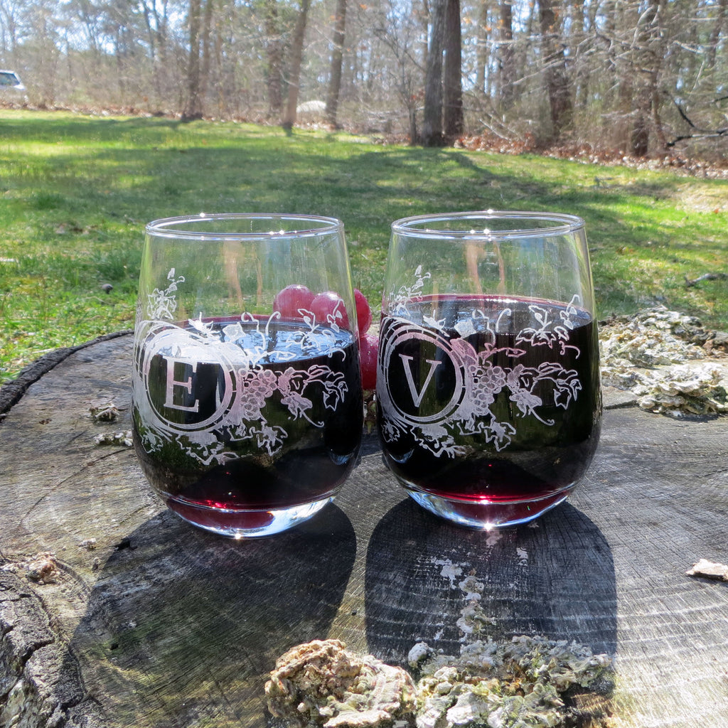 Custom Designed Stemless Wine Glasses