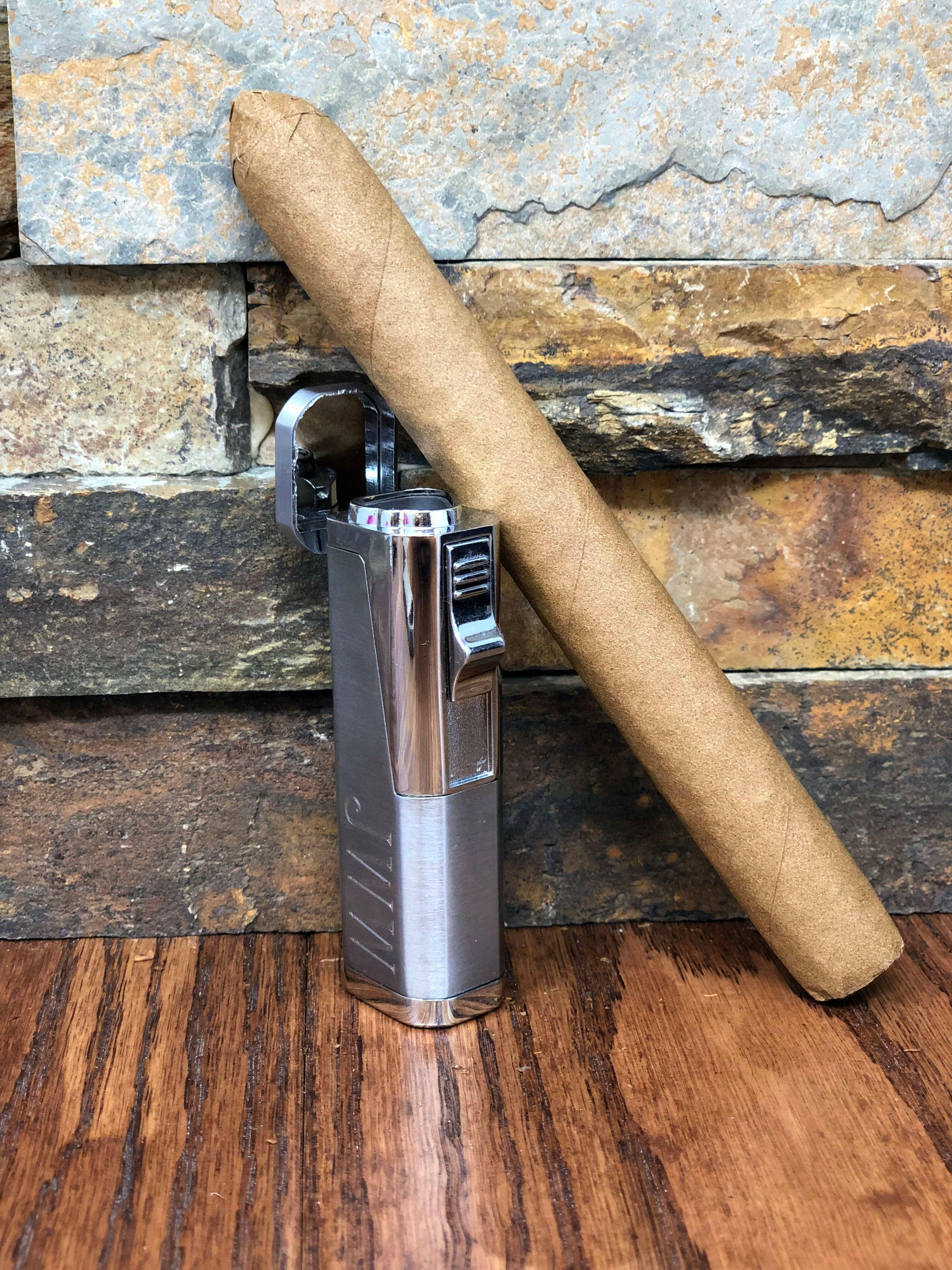 Silver Butane Cigar Lighter.