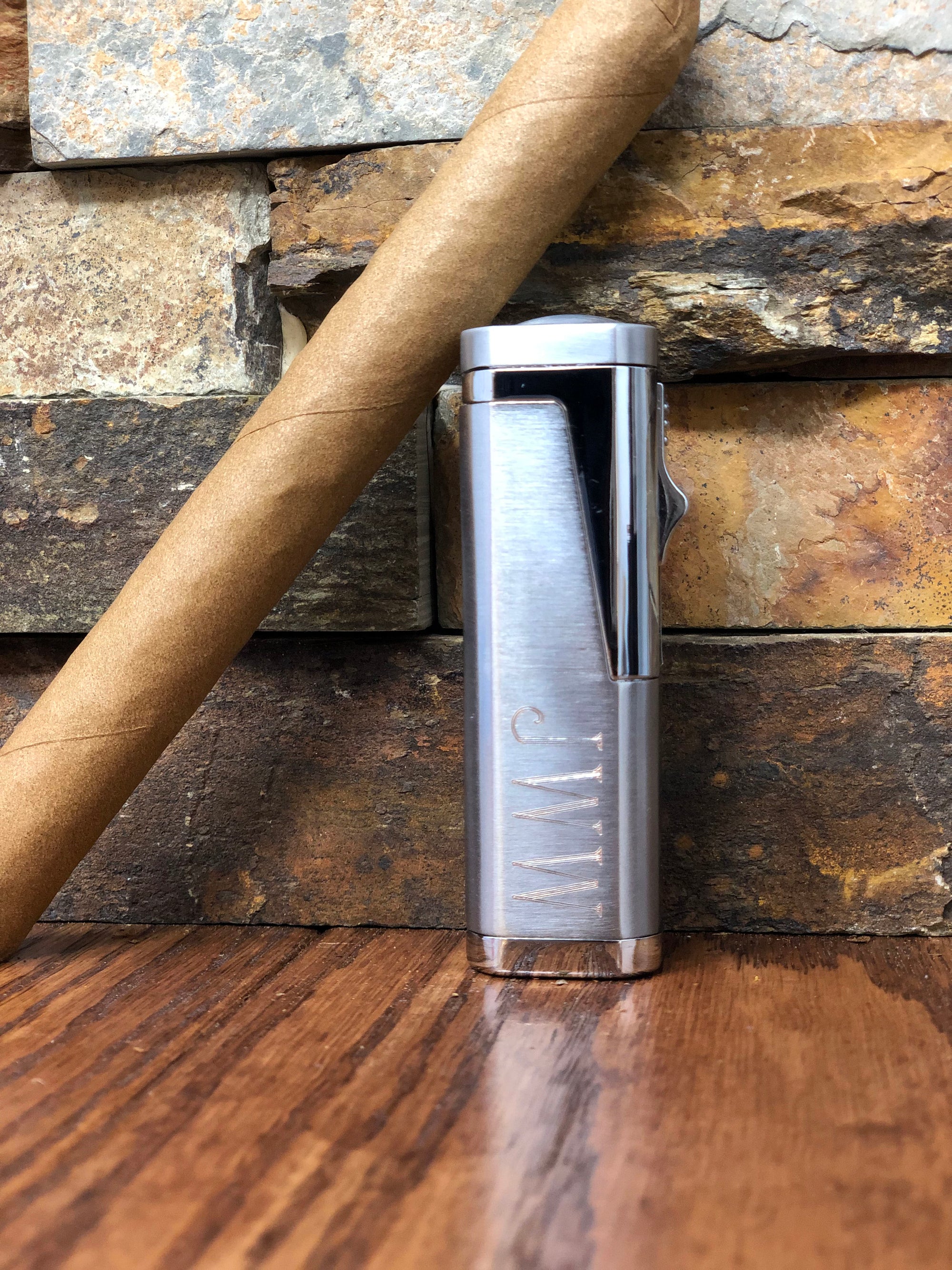 Silver Butane Cigar Lighter.