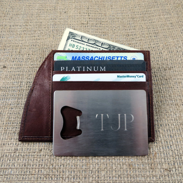 Leather Wallet with Bottle Opener