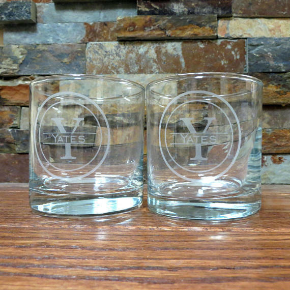 Personalized Glass Whiskey Tumbler.