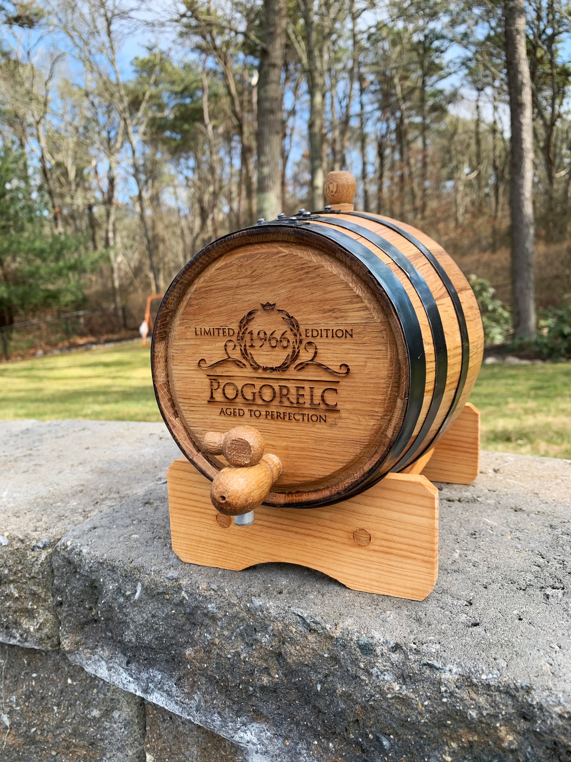 Personalized Oak Whiskey Barrel
