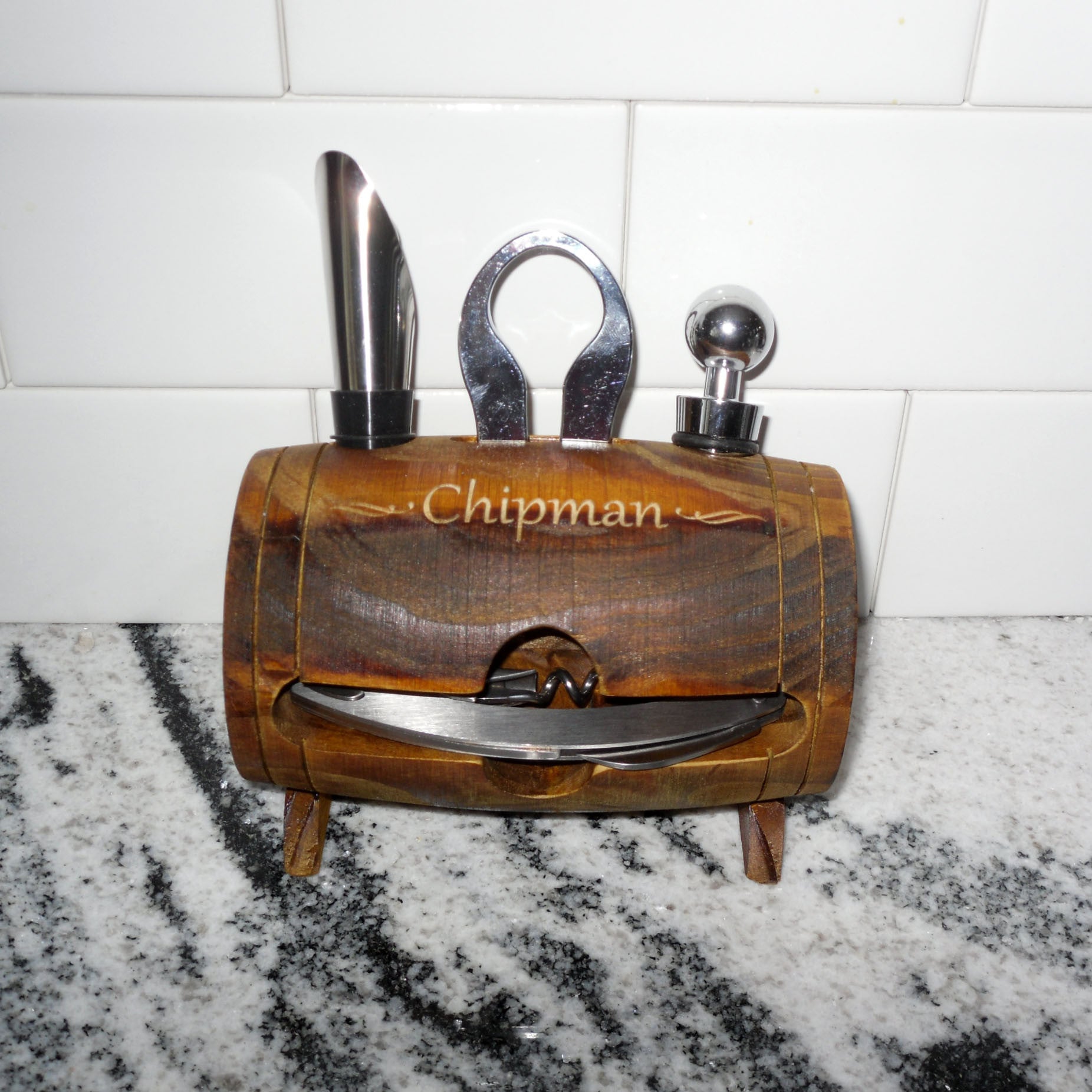 Wine Barrel Wine Accessory Set