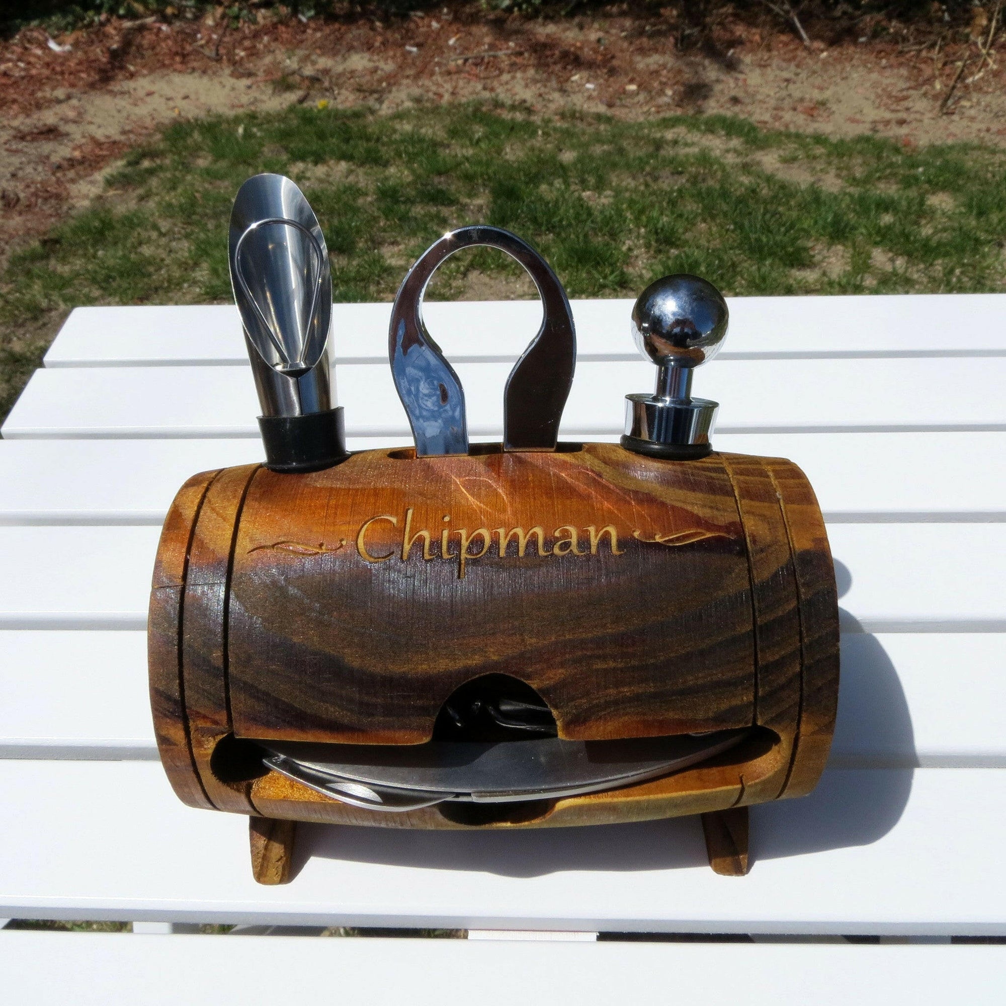 Wine Barrel Wine Accessory Set.
