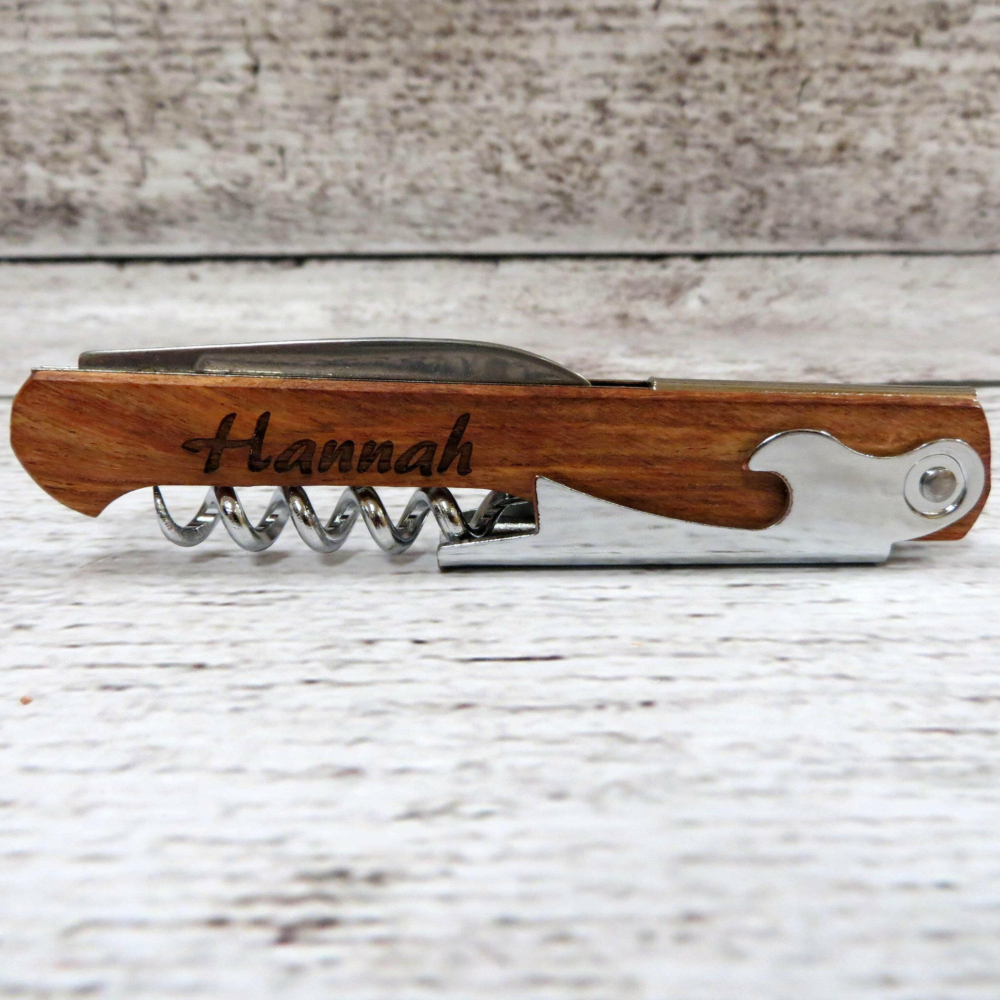 Personalized Cork Screw Wine Bottle Opener.