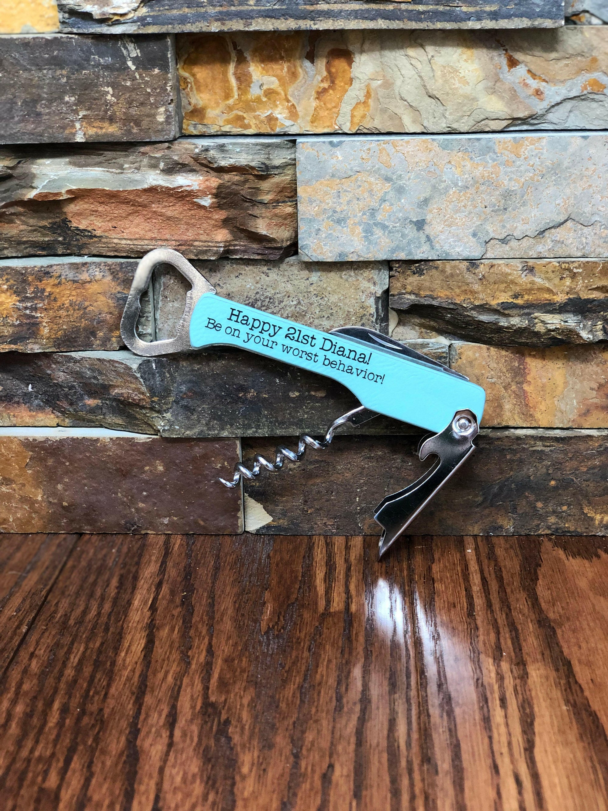 Personalized Leatherette Beer & Wine Bottle Opener.