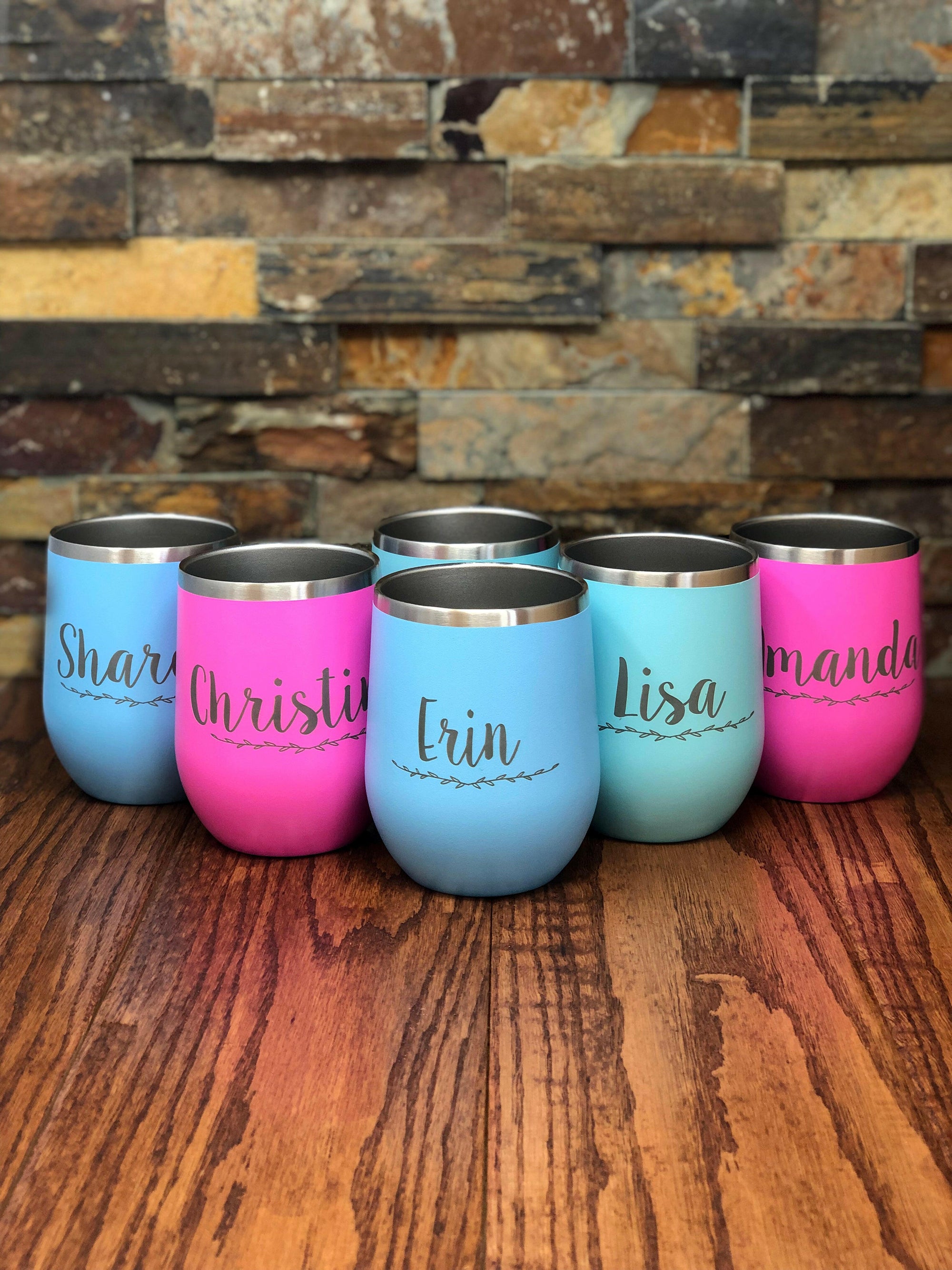 Engraved Stainless Steel Vacuum Insulated Wine Tumbler.