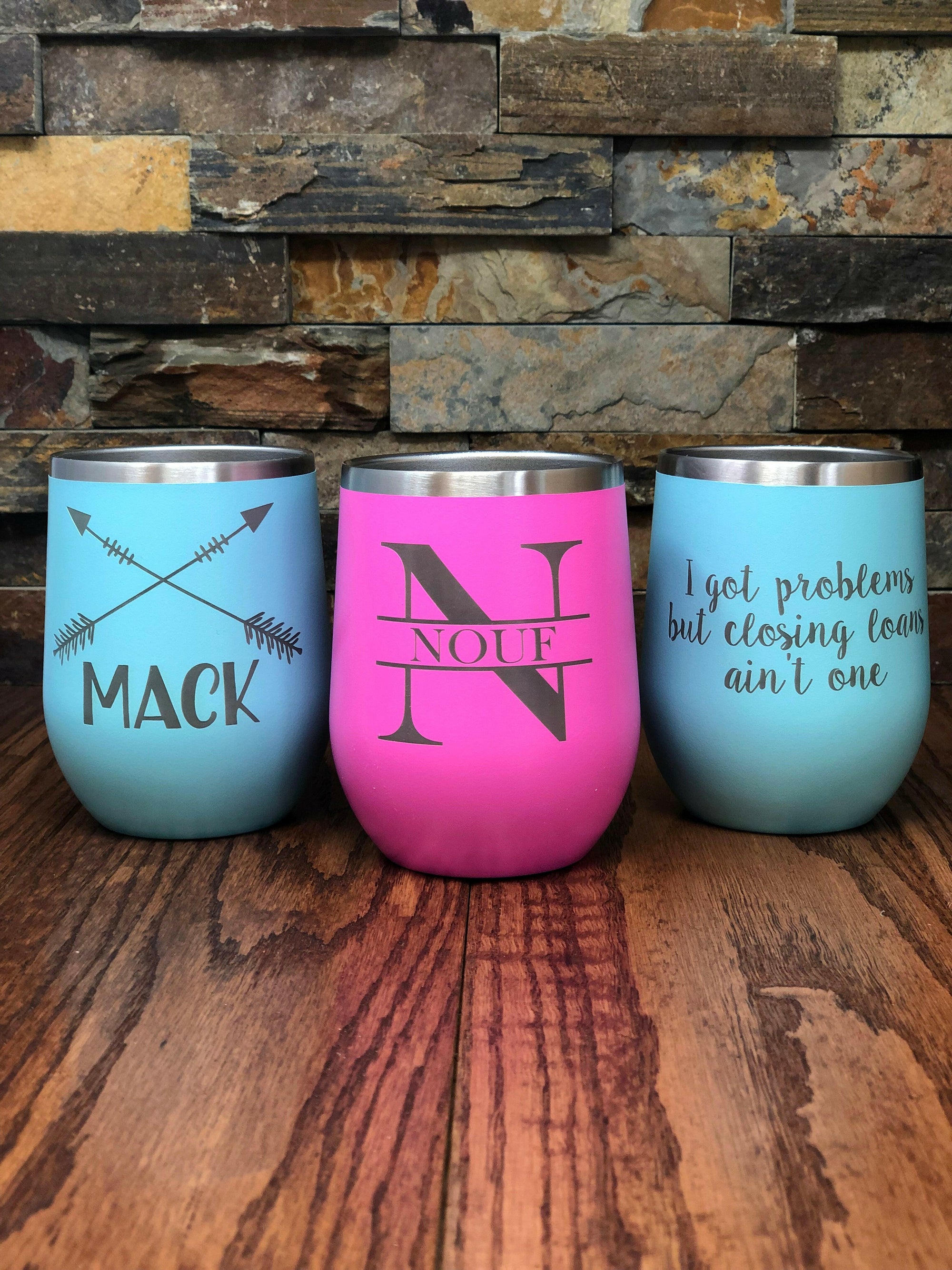 Engraved Stainless Steel Vacuum Insulated Wine Tumbler.