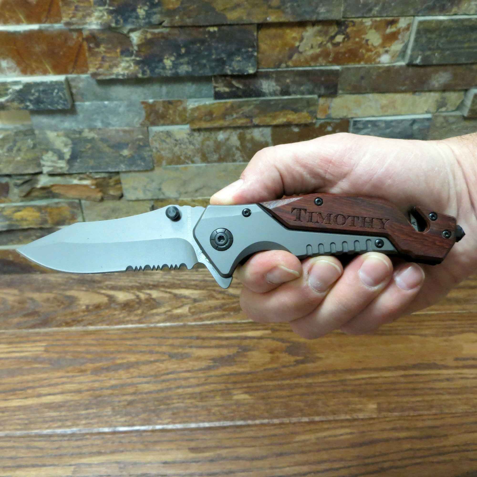 Personalized Wood Handle Pocket Knife